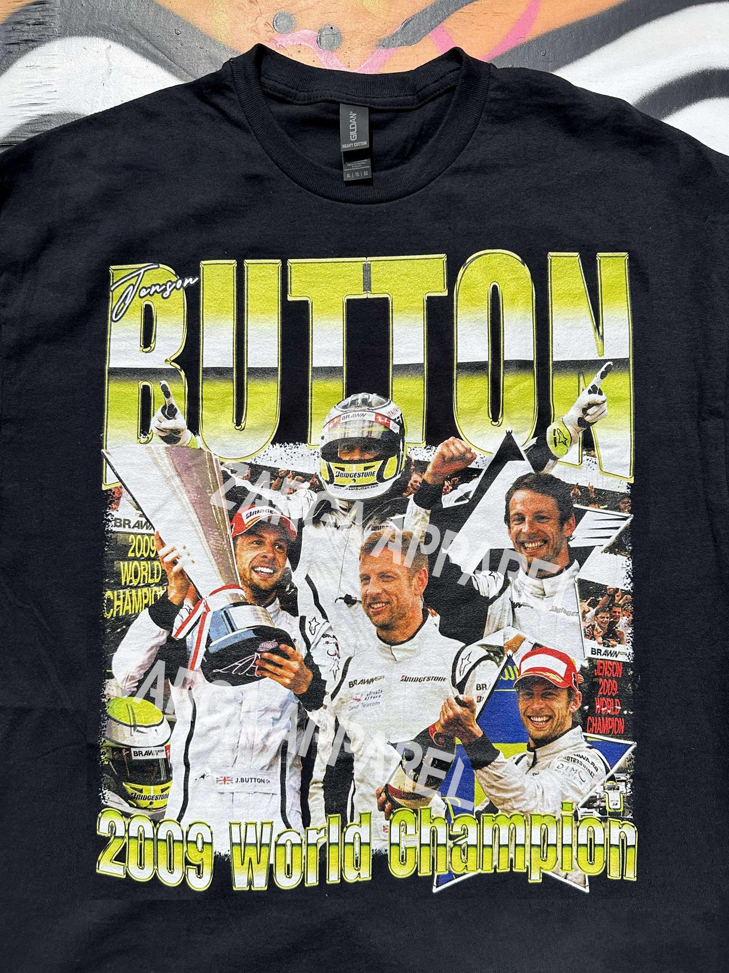 Jenson Button Brawn F1 Formula 1 tee t-shirt
