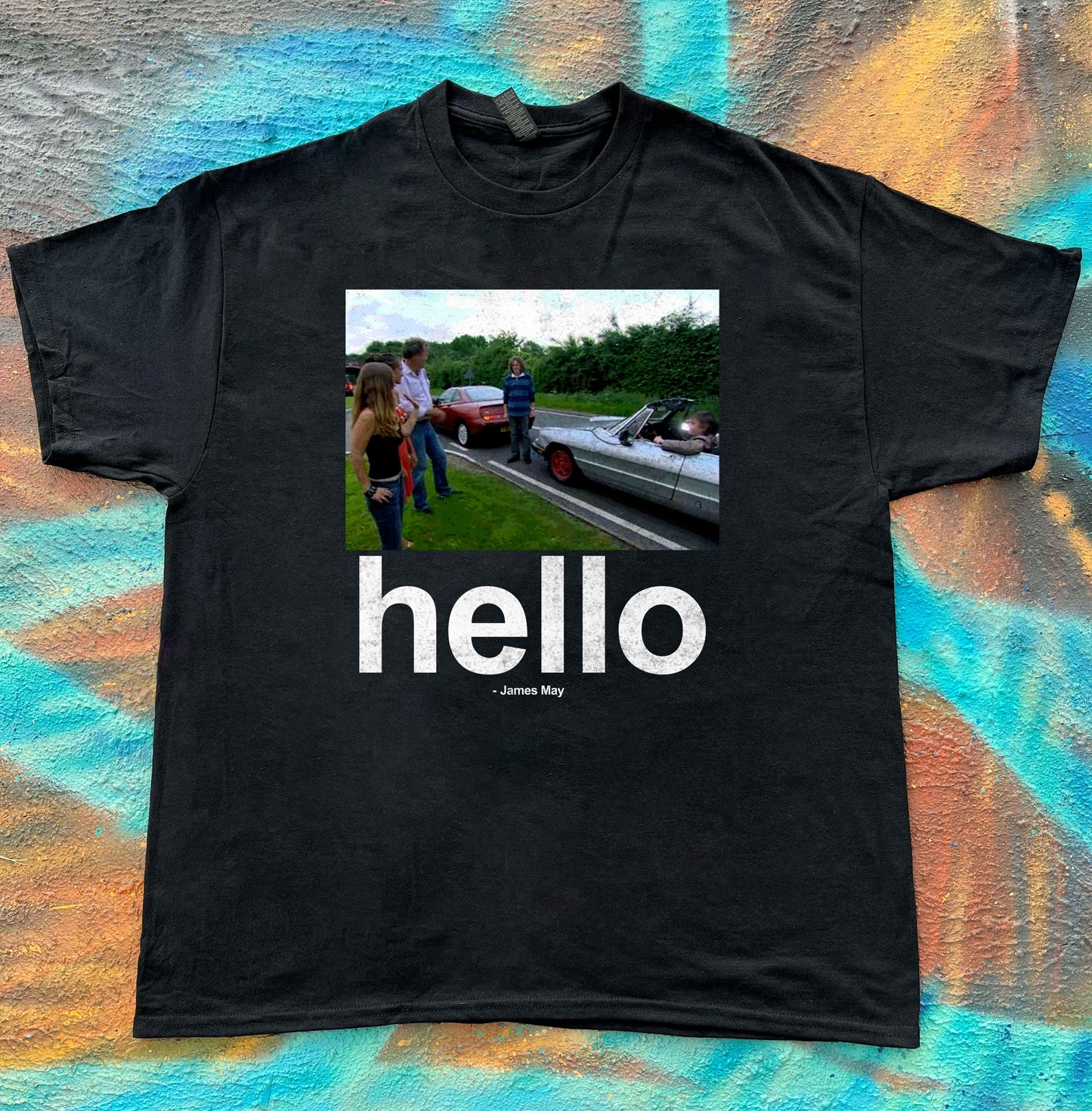 James May Hello meme funny tee t-shirt