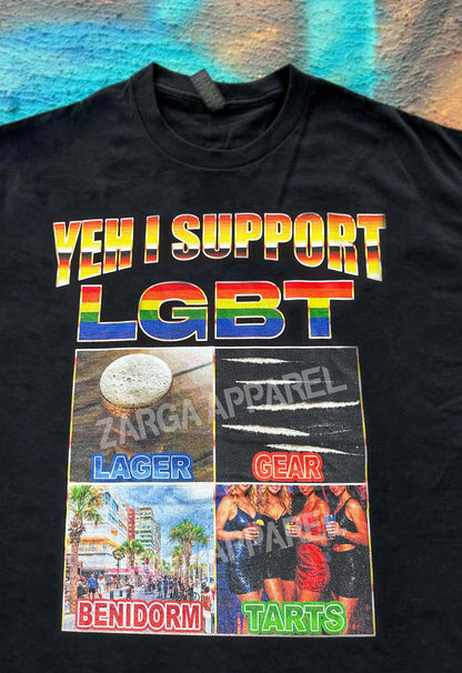 LGBT Lager Gear Benidorm Tarts Meme Funny tee t-shirt